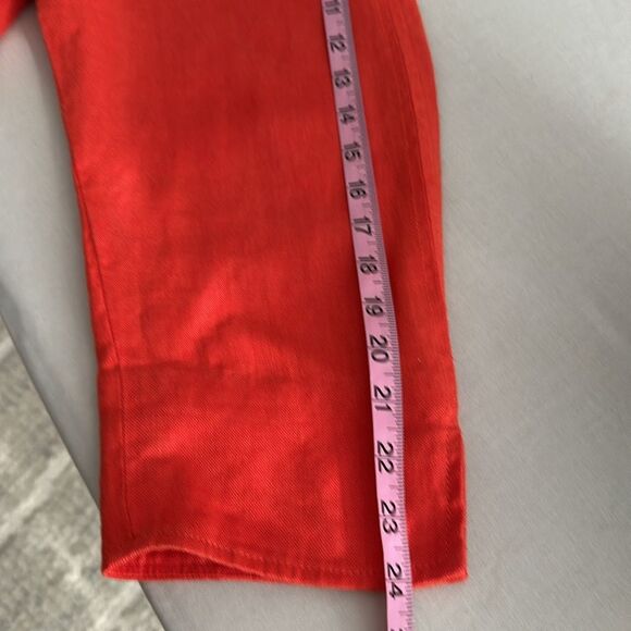 Talbots Women’s Irish Linen Open Front Jacket Orange Size XLP - Picture 7 of 9